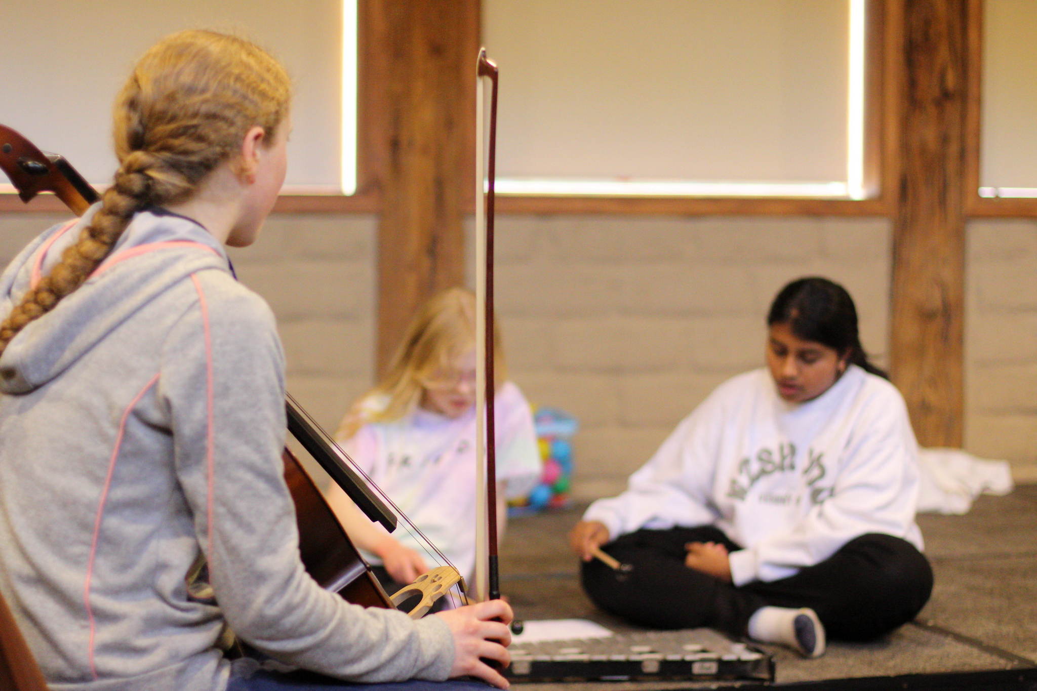 Playing the glockenspiel